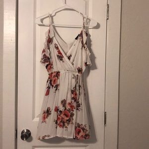 Floral Mini Cold Shoulder Dress